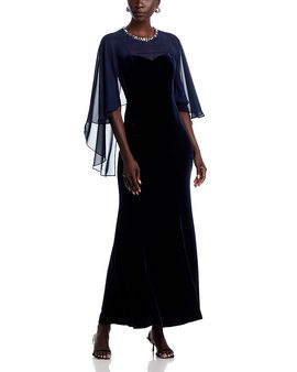 Eliza J Eliza J Embellished Neck Cape Mermaid Gown