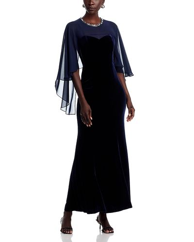 Eliza J Eliza J Embellished Neck Cape Mermaid Gown