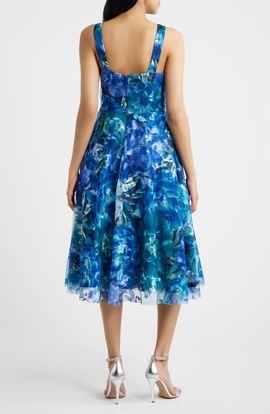 Eliza J Eliza J Embroidered Sleeveless Fit & Flare Cocktail Dress