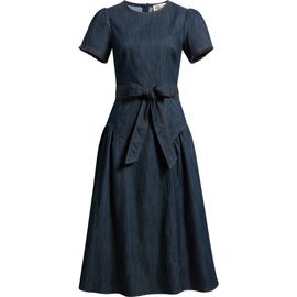Eliza J Eliza J Fit & Flare Denim Midi Dress 