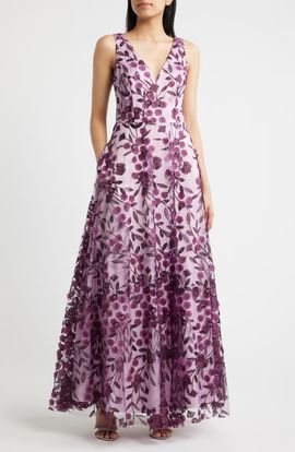 Eliza J Eliza J Floral Appliqué Sleeveless Gown