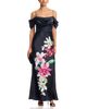 Eliza J Eliza J Floral Draped Sleeve Corset Gown - 2