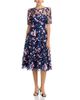 Eliza J Eliza J Floral Elbow Sleeve Short Dress - 1