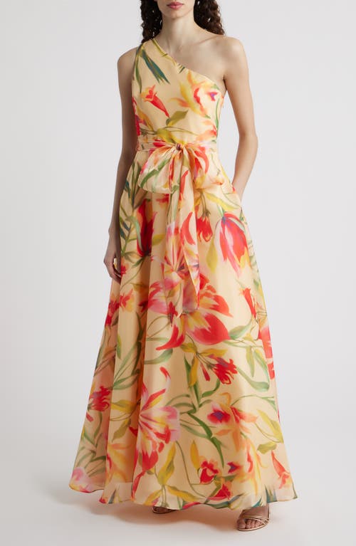 Eliza J Eliza J Floral One-Shoulder Gwon