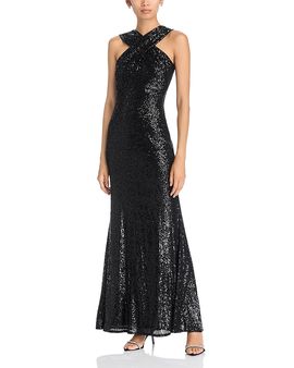 Eliza J Eliza J Halter Empire Waist Mermaid Dress