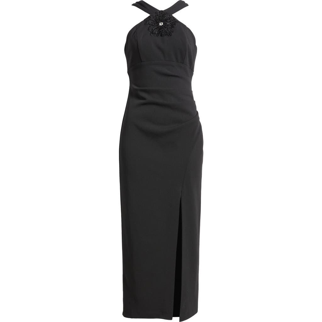 Eliza J Eliza J Halter Neck Ruched Cocktail Dress