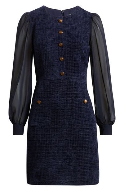 Eliza J Eliza J Long Sleeve Mixed Media Sheath Dress