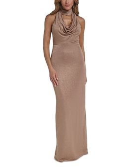 Eliza J Eliza J Mock Collar Cowlneck Gown