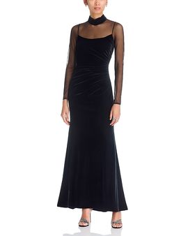 Eliza J Eliza J Mock Neck Illusion Gown