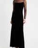 Eliza J Eliza J Mock Neck Long Sleeve Mixed Media Gown - 1