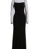 Eliza J Eliza J Mock Neck Long Sleeve Mixed Media Gown - 5
