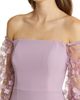 Eliza J Eliza J Off the Shoulder 3D Floral Sleeve Scuba Crepe Evening Dress - 4
