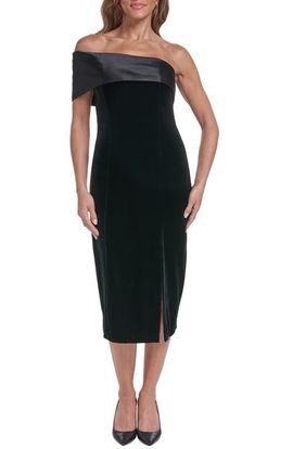 Eliza J Eliza J Off the Shoulder Velvet Midi Dress