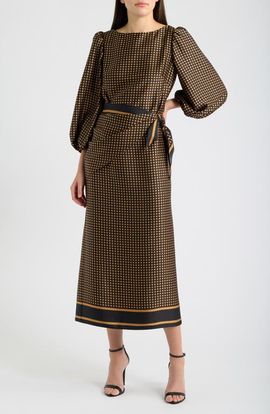 Eliza J Eliza J Polka Dot Balloon Sleeve Maxi Dress