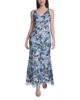 Eliza J Eliza J Printed V Neck Mermaid Gown