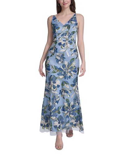Eliza J Eliza J Printed V Neck Mermaid Gown