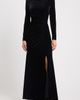 Eliza J Eliza J Rhinestone Detail Long Sleeve Velvet Gown - 1