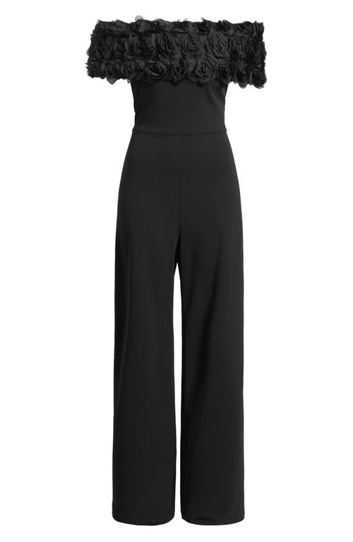 Eliza J Eliza J Rosette Off the Shoulder Wide Leg Jumpsuit