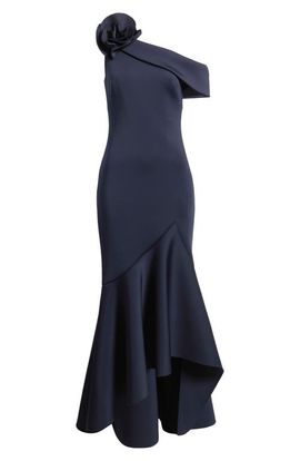 Eliza J Eliza J Ruffle One-Shoulder Gown