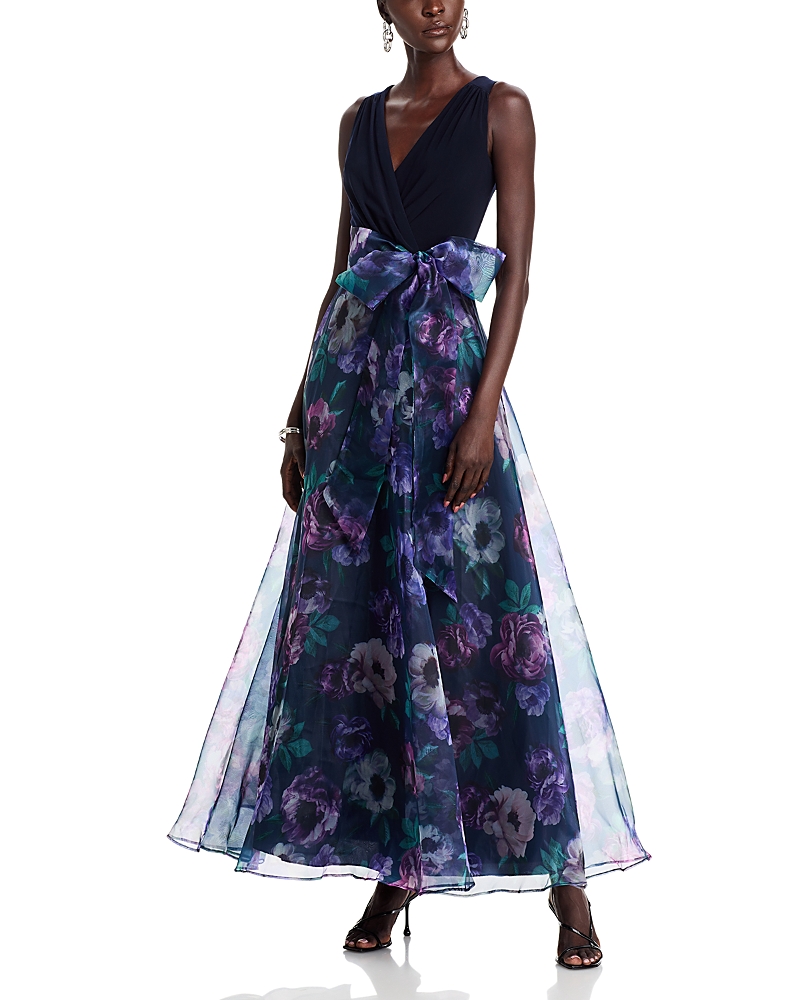 surplice mesh bridesmaid dress with peasant skirt Surplice Tank Long Chiffon Bridesmaid Dress
