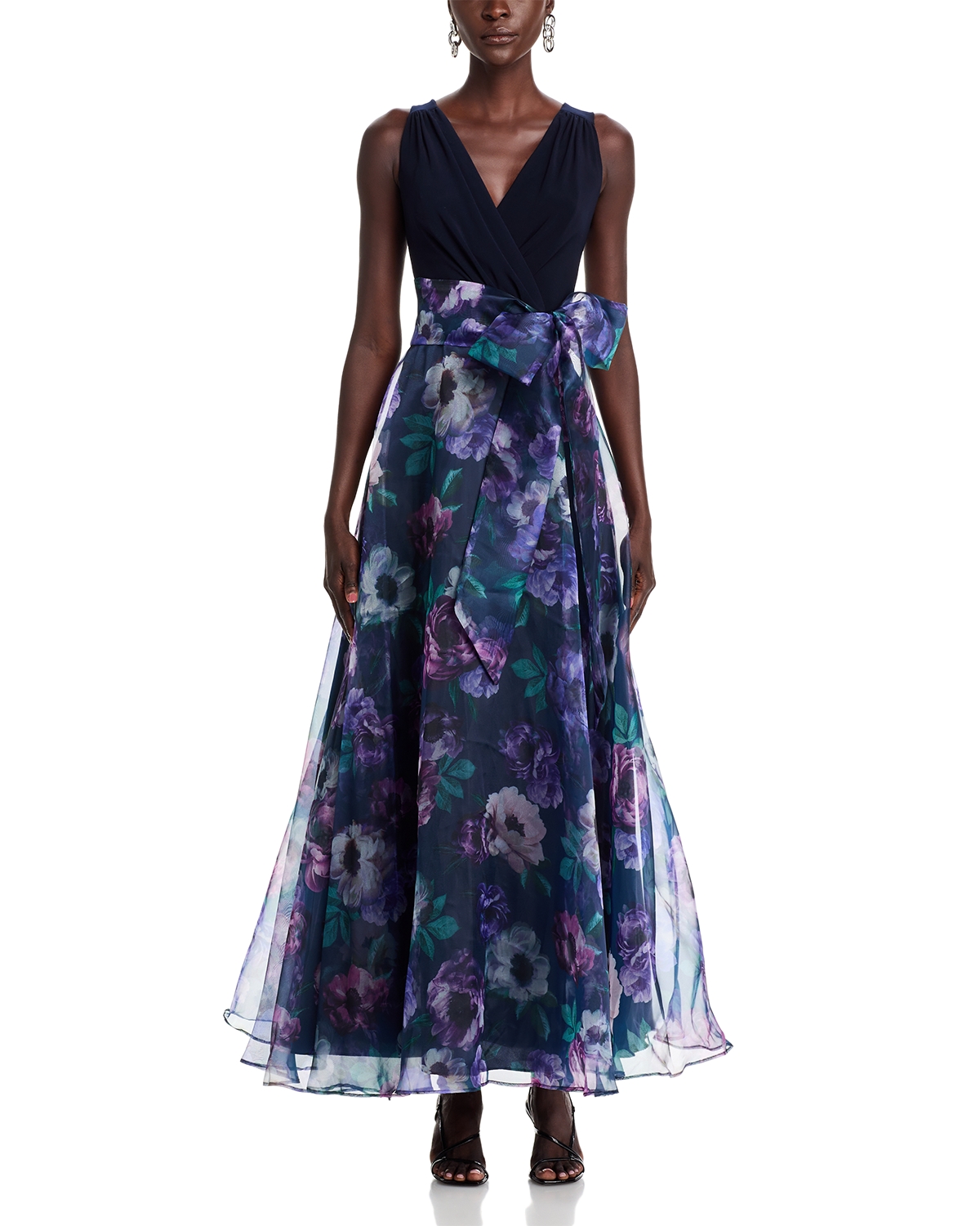 eliza j mock neck long sleeve mixed media dress Mixed Media High Neck Cocktail Sheath Dress (Women)