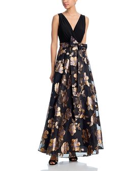 long sleeve navy blue dress for wedding Formal Mother of the Bride Sequin Long Dress – The Dress Outlet main image 0