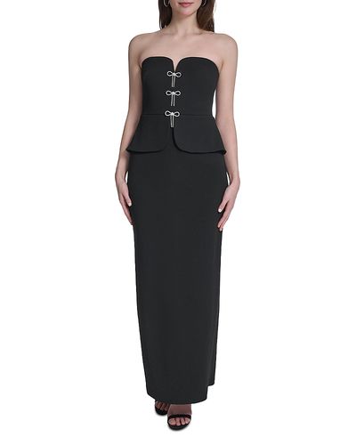 Eliza J Eliza J Strapless Peplum Column Gown