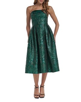 Eliza J Eliza J Textured Strapless Bustier Midi Dress