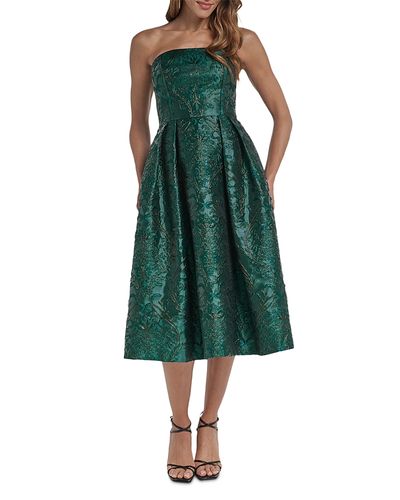 Eliza J Eliza J Textured Strapless Bustier Midi Dress