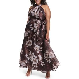 Eliza J Eliza J Twist Neck Satin Gown