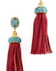 Elizabeth Cole Elizabeth Cole Ponsie Earrings Red Turquoise One - 1