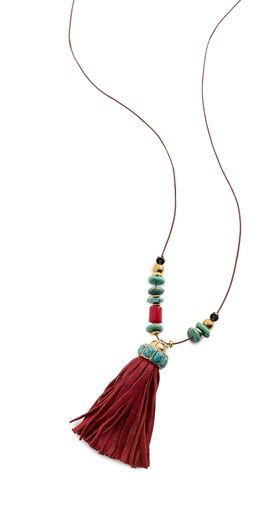 Elizabeth Cole Elizabeth Cole Ponsie Necklace Red Turquoise One