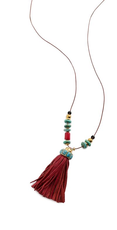 Elizabeth Cole Elizabeth Cole Ponsie Necklace Red Turquoise One
