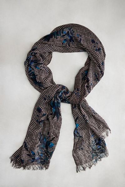 Elizabeth Gillett Gingham Floral Micromodal Scarf