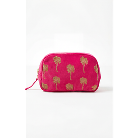 Elizabeth Scarlett Elizabeth Scarlett Gold Palm Velvet Makeup Bag