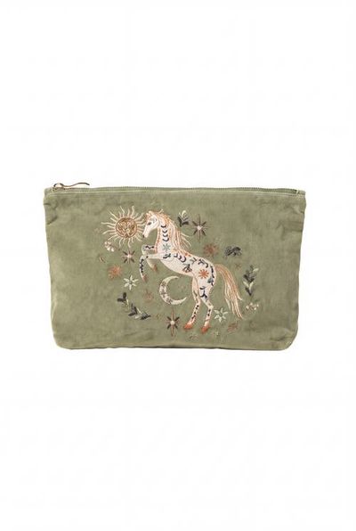 Elizabeth Scarlett Elizabeth Scarlett Mystical Horse Velvet Everyday Pouch