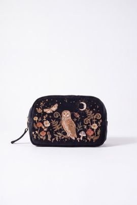 Elizabeth Scarlett Elizabeth Scarlett Mystical Owl Velvet Makeup Bag