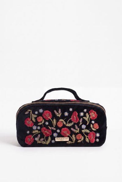Elizabeth Scarlett Elizabeth Scarlett Poppy Meadow Velvet Open Flat Makeup Bag