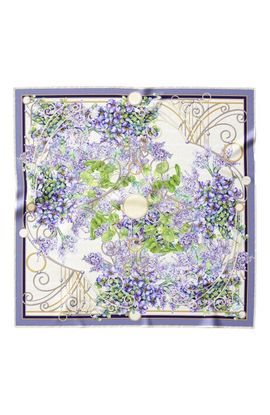 Elizabetta Elizabetta Lilac Garden - Hand Rolled Silk Foulard for Women