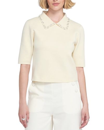Elle Collection Elle Collection Embellished Collar Knit Top