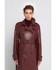Elle Collection Elle Collection Faux Leather Trench Coat - 2