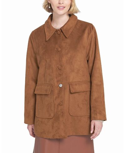 Elle Collection Elle Collection Faux Suede Car Coat