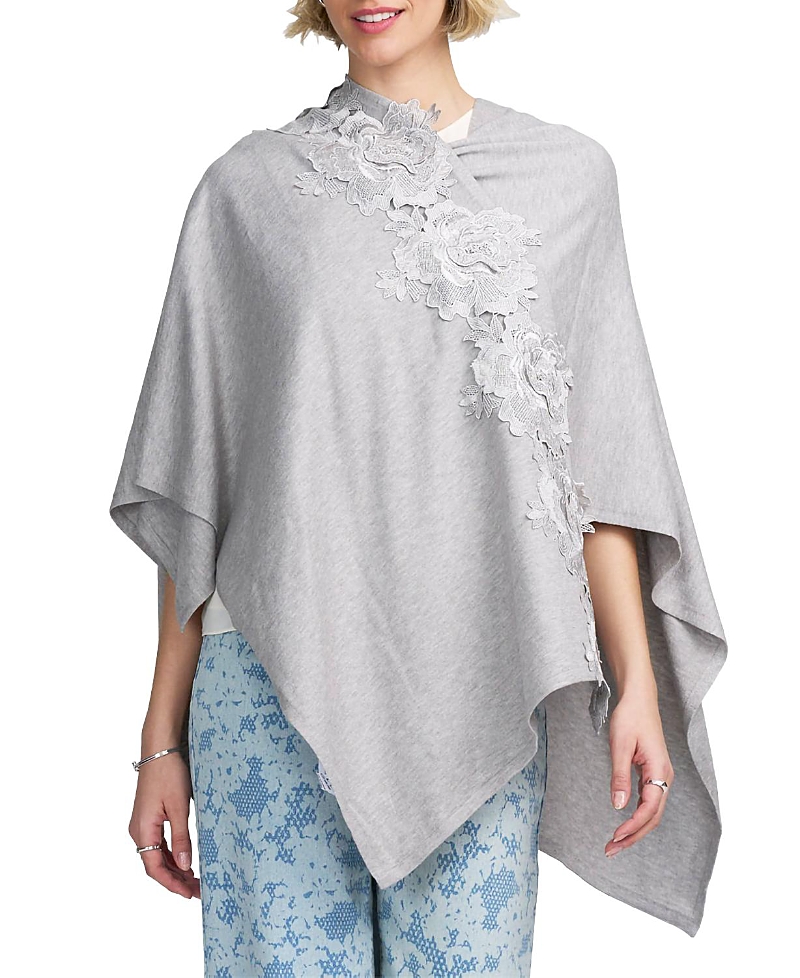 Elle Collection Elle Collection Fine Gauge Draped Cardigan Scarves with Lace Applique