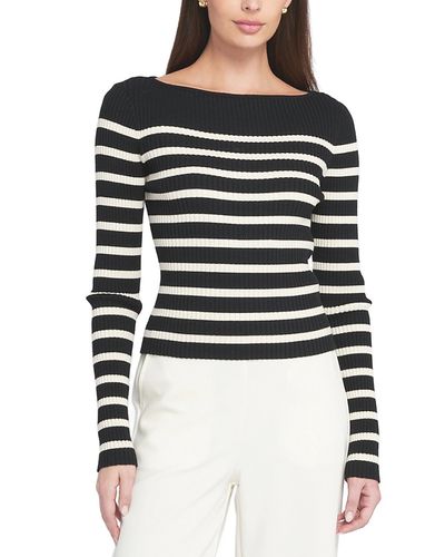 Elle Collection Elle Collection Fine Gauge Light Weight Striped Sweater