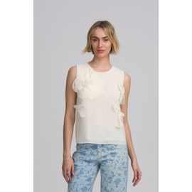 ELLE Collection ELLE Collection Floral Appliqué Shell