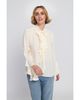 Elle Collection Elle Collection Flounce Trimmed Tie Neck Blouse - 2