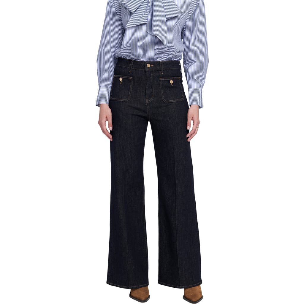 ELLE Collection ELLE Collection Patch Pocket Wide Leg Jean Wide-Leg Pants