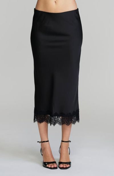 ELLE Collection ELLE Collection Satin Lace Hem Skirt