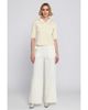 Elle Collection Elle Collection Self Covered Buttons Wide Leg Trouser - 2