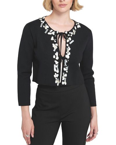 Elle Collection Elle Collection Sequin Tie Front Cardigan